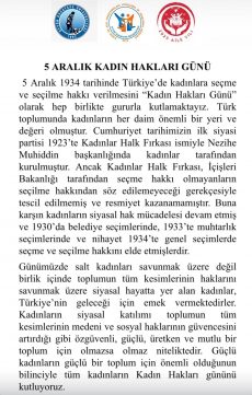 5 Aralık Kadın Hakları Günü Basın Bildirisi